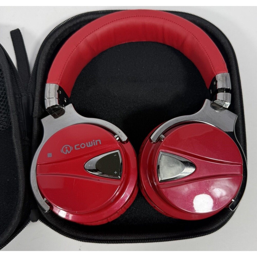 Cowin E7 Active Noise Cancelling Wireless Bluetooth Headphones - Red